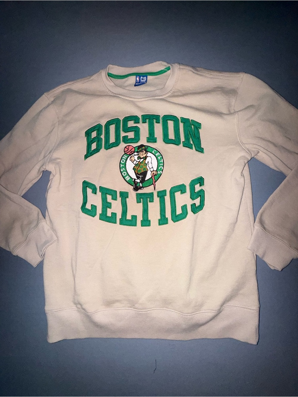 Boston Celtics White Crewneck Pullover Sweatshirt